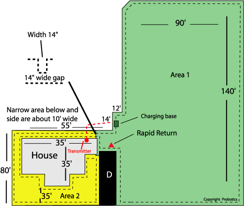 a sample lawn plan for a Lawnbott Evolution. The same would allpy for the Professional or the Deluxe lawn mowers